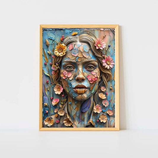 Bloom & Fracture Surreal Portrait Wall Art Poster