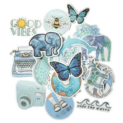 Blue Aesthetic Pack 50pcs | Coastal Vibes | Matte Vinyl | Sticker Pack