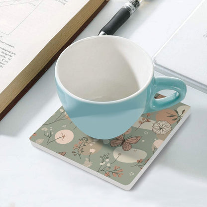 Botanical Flutter Delicate Butterfly Coasters — US-Made, Set of 4