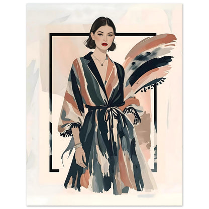 Kimono Chic Fashion Illustration Wall Art Poster 27x35 cm 11x14″