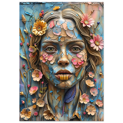 Bloom & Fracture Surreal Portrait Wall Art Poster A1 (59.4 x 84.1 cm)