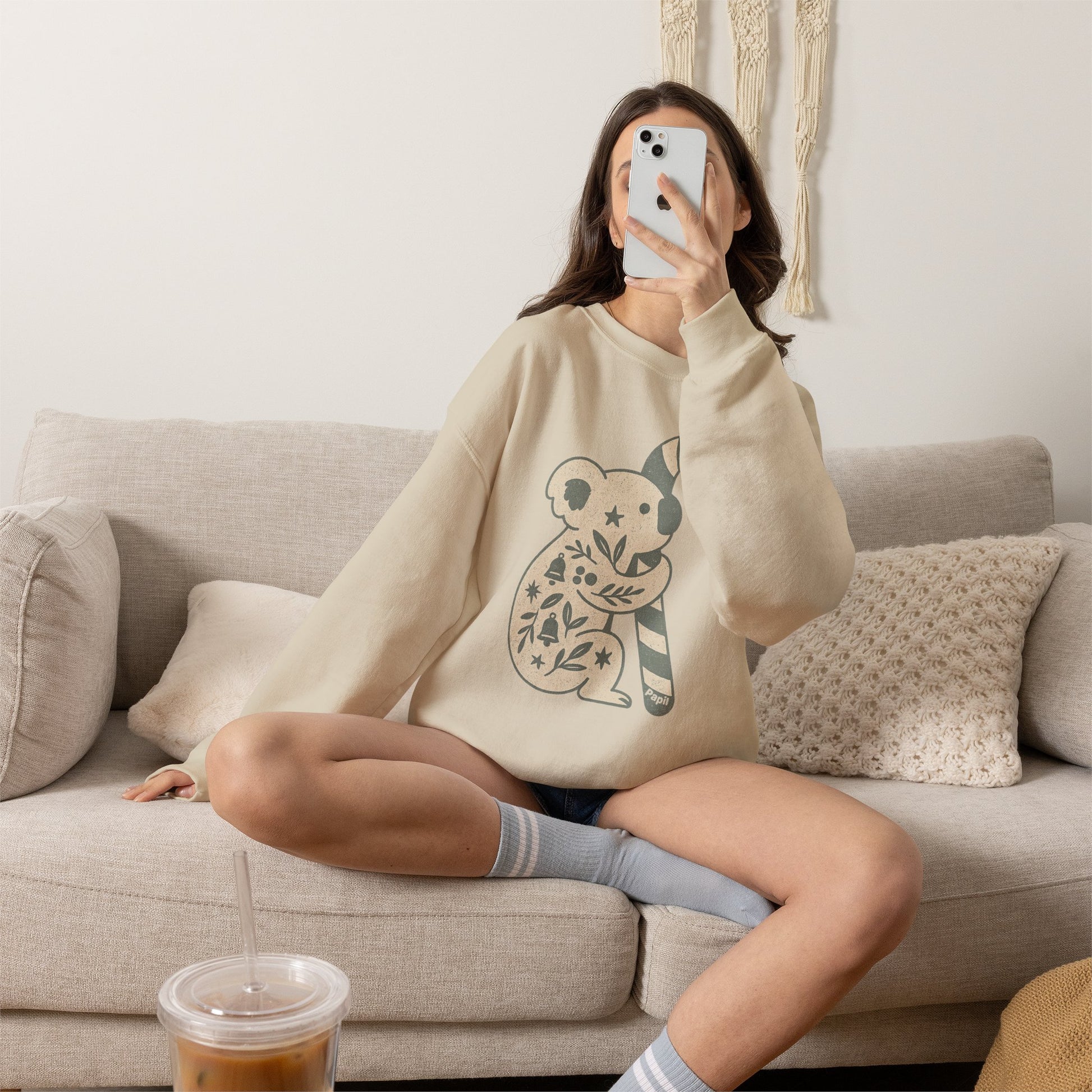 G'day Koala Christmas Sweatshirt, Cosy Botanical Unisex Jumper for the Aussie Holidays