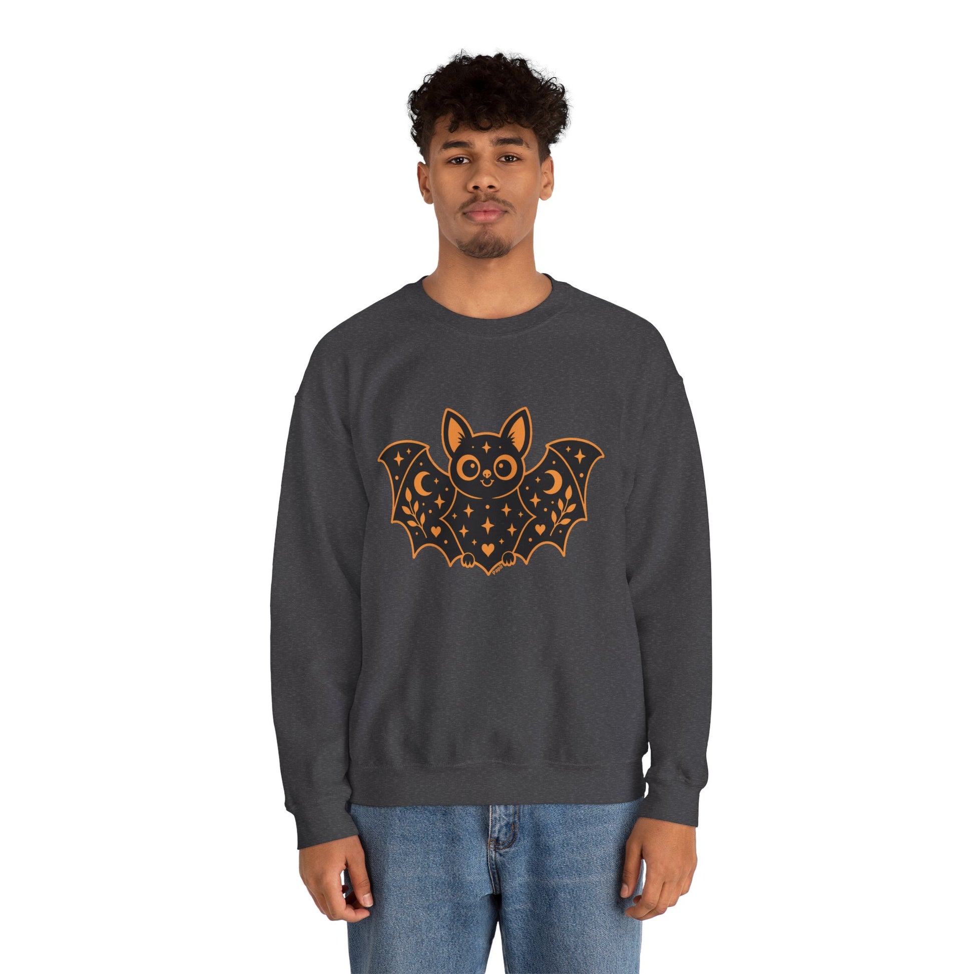 Moonlit Magic — Cute Purple Bat Halloween Crewneck Sweatshirt