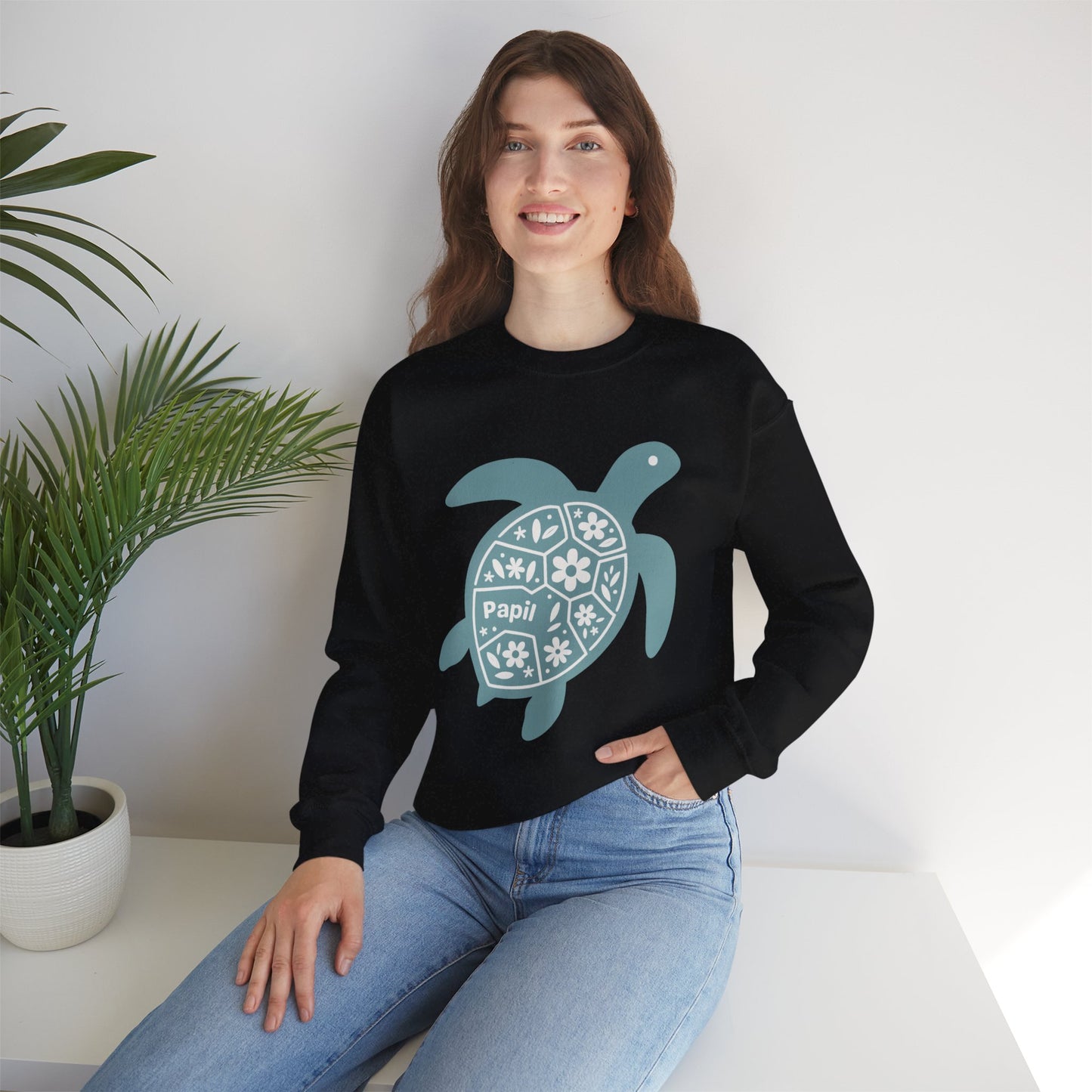 Shell Yeah! Floral Sea Turtle Cosy Crewneck Sweatshirt