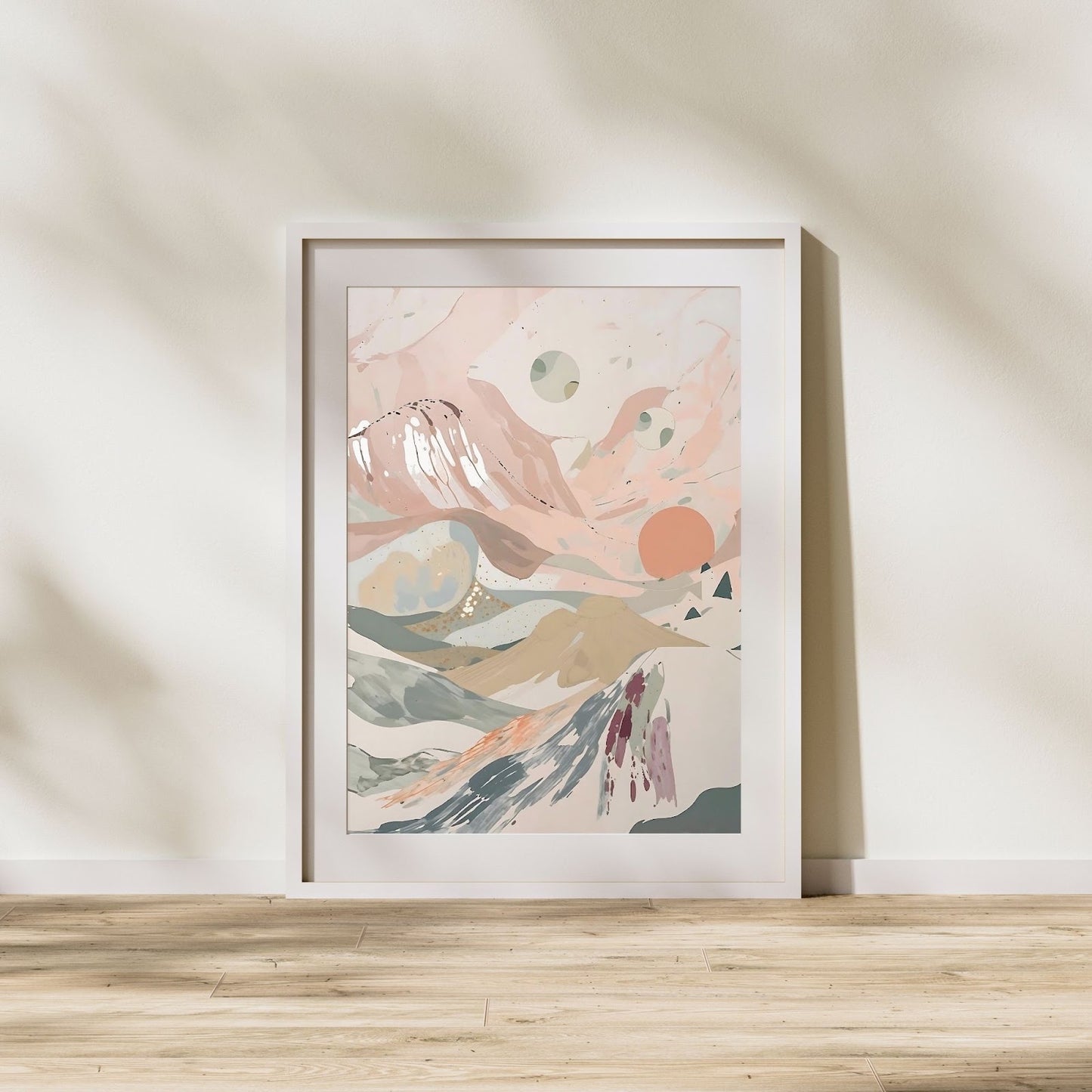 Celestial Desert Dreams Abstract Wall Art Poster