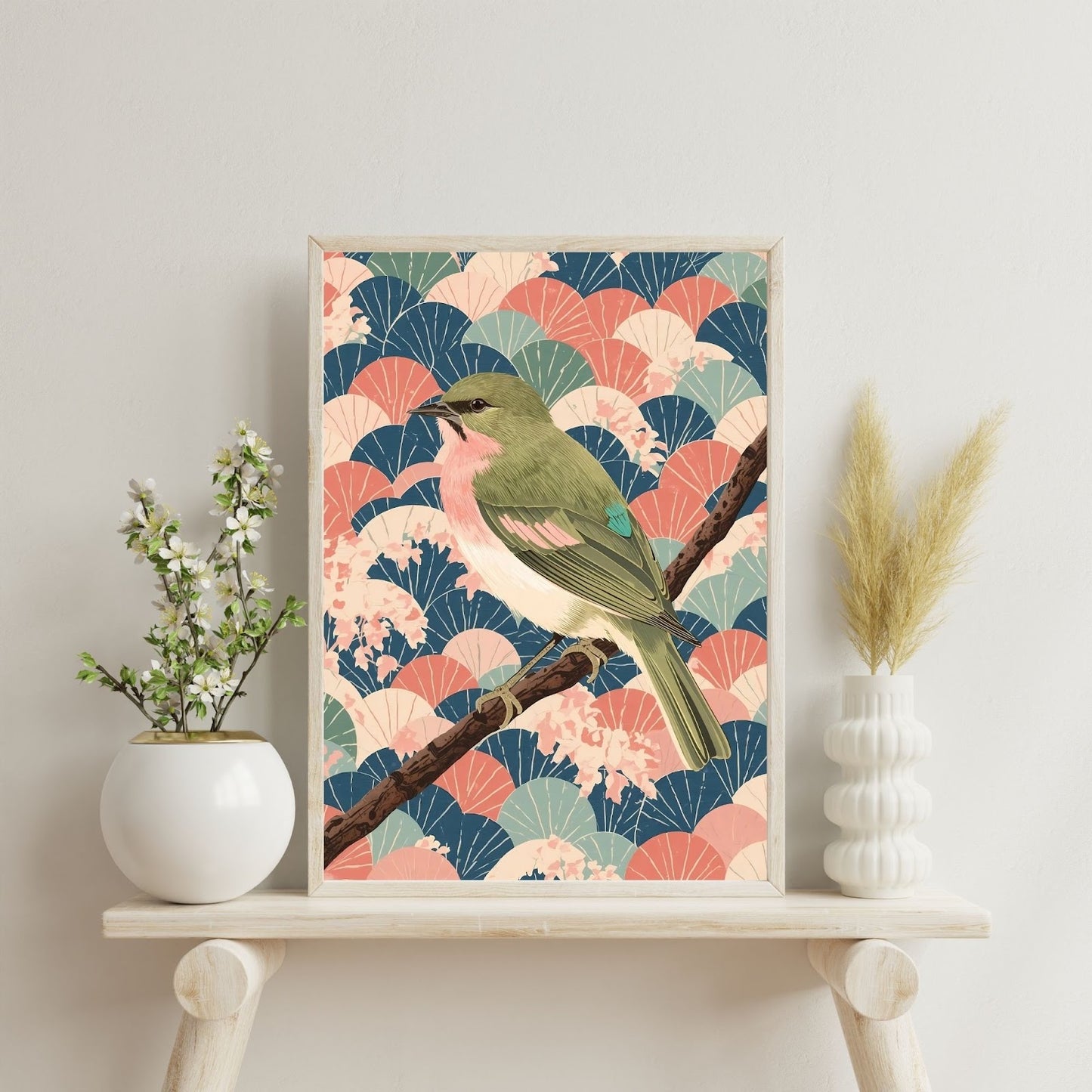 Songbird Serenity Japanese Art Wall Poster