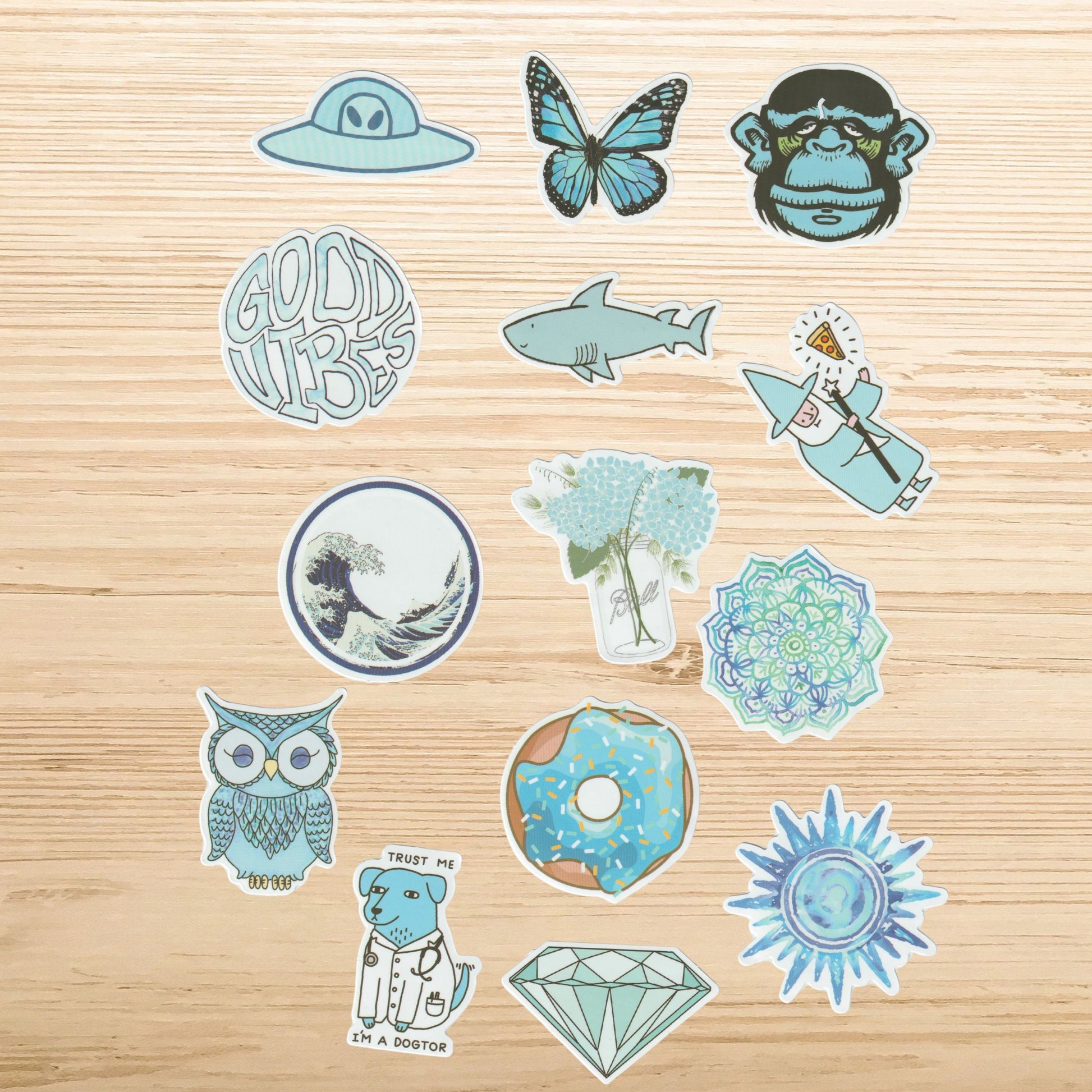 Blue Aesthetic Pack 50pcs | Coastal Vibes | Matte Vinyl | Sticker Pack