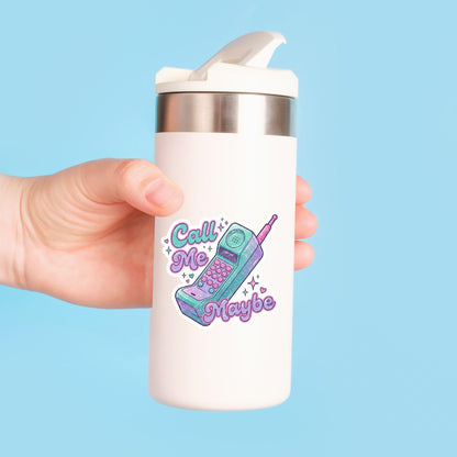 Call Me Maybe Retro Phone | 90s Pastel | Glitter Vinyl | Die-Cut Sticker