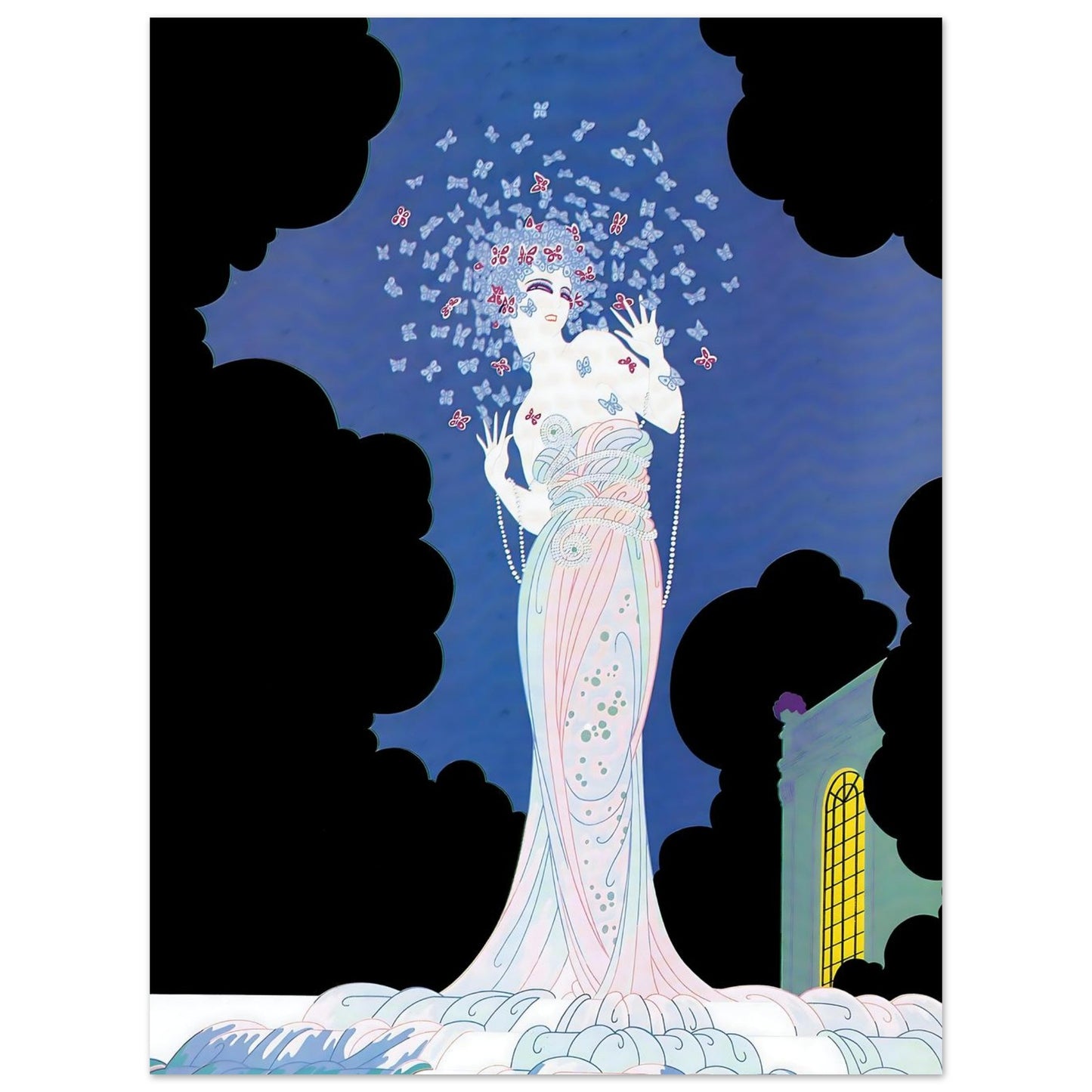 Butterfly Muse Art Deco Wall Art Poster 75x100 cm 30x40″