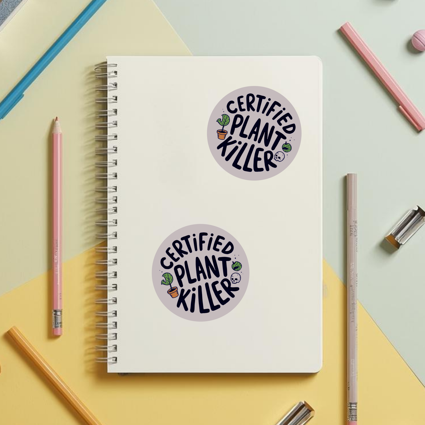 Certified Plant Killer Rainbow Quote | Humour | Holographic Foil | Kiss-Cut Sticker
