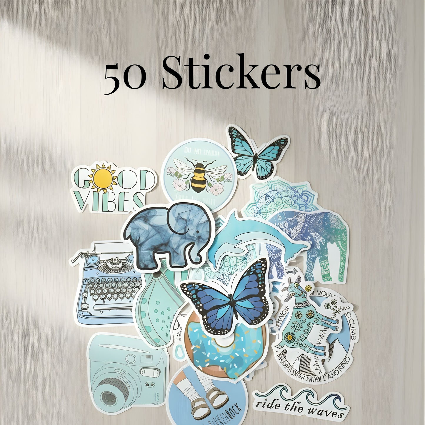 Blue Aesthetic Pack 50pcs | Coastal Vibes | Matte Vinyl | Sticker Pack
