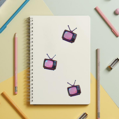Retro TV Cosmic Rainbow | Nostalgic | Holographic Foil | Kiss-Cut Sticker