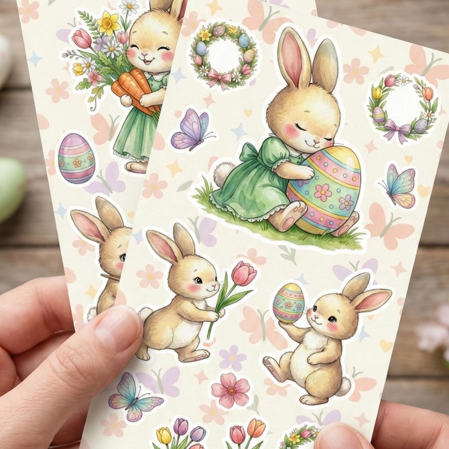 Easter Meadow Bunny & Chick | Planner Set | White Vinyl | Sticker Sheet