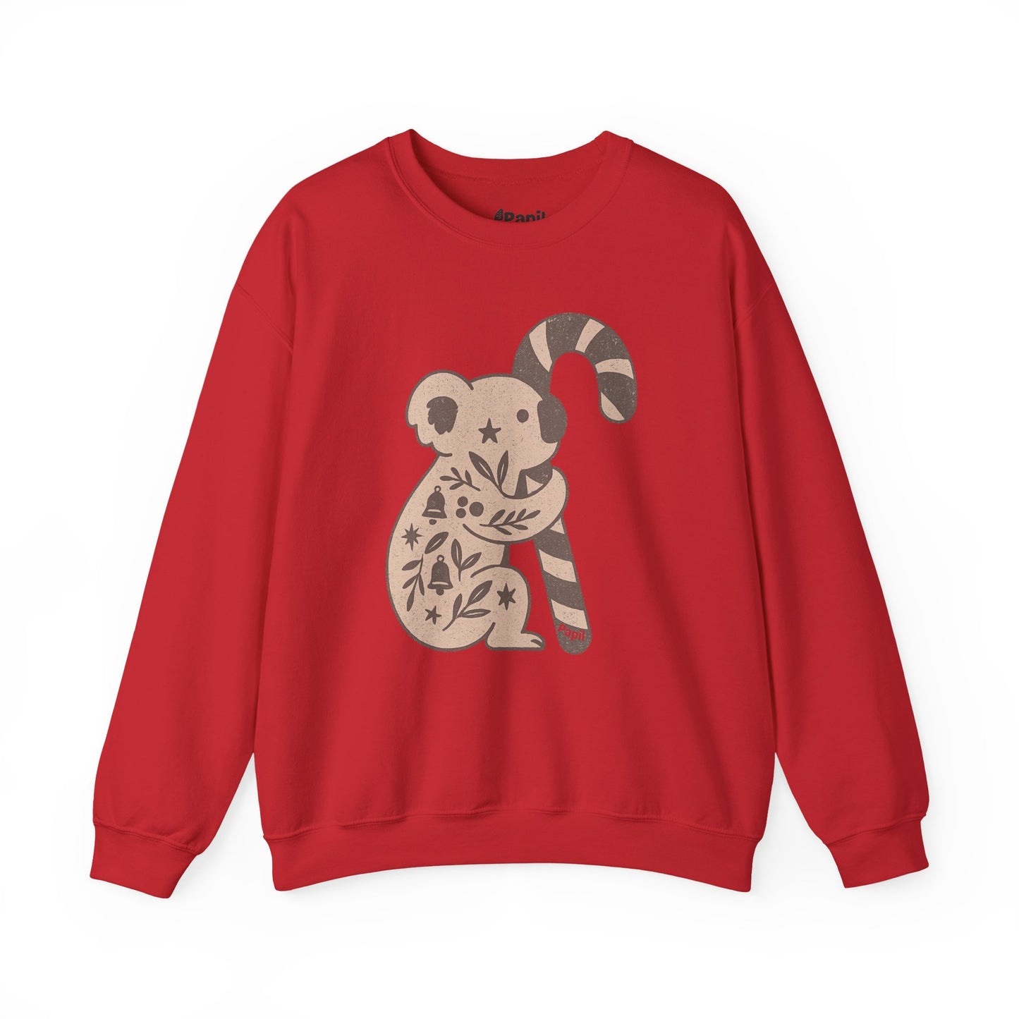 G'day Koala Christmas Sweatshirt, Cosy Botanical Unisex Jumper for the Aussie Holidays Red