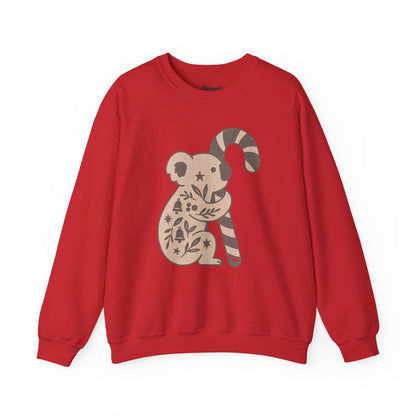 G'day Koala Christmas Sweatshirt, Cosy Botanical Unisex Jumper for the Aussie Holidays Red