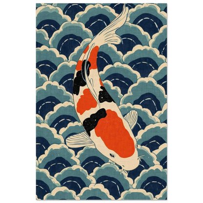 Koi Wave Japanese Art Wall Poster 60x90 cm 24x36″