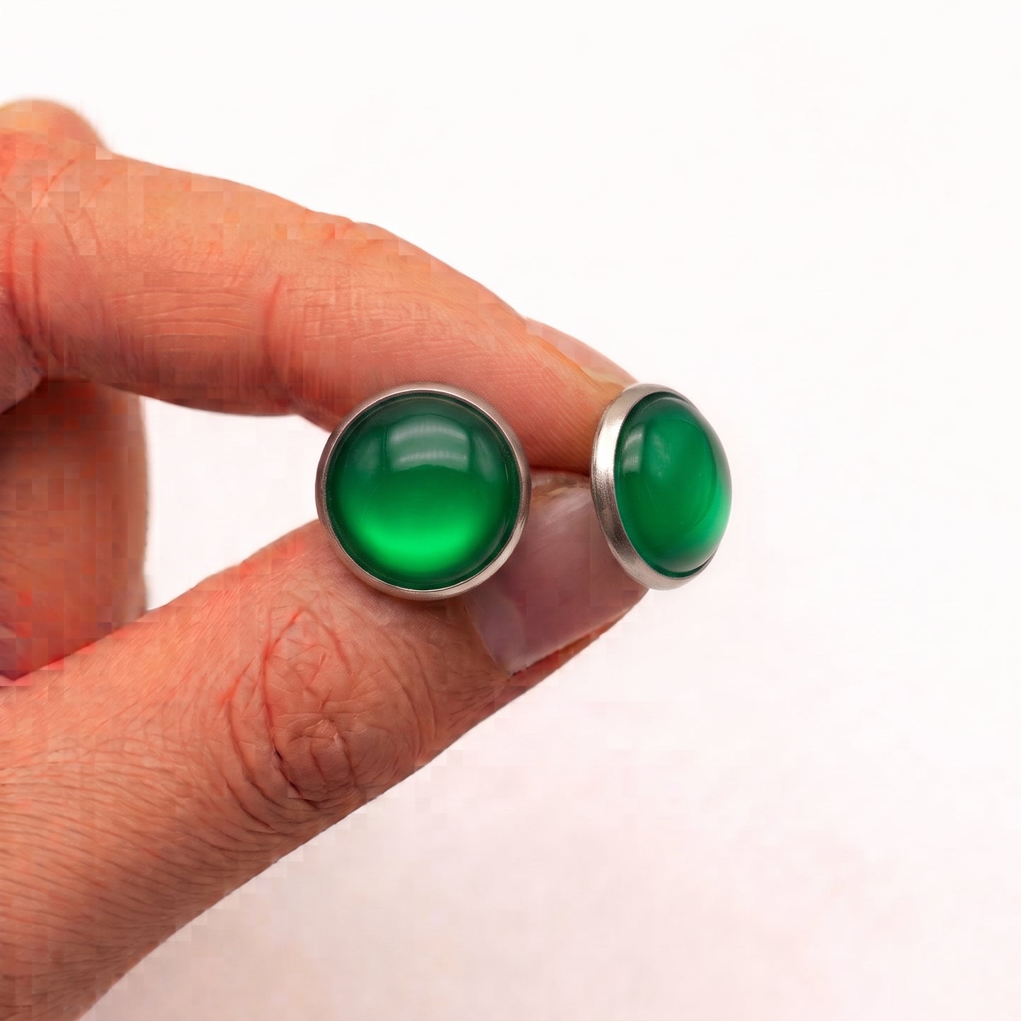 Glossy Dome Stud Earrings, Handmade Shiny Colour-Pop Studs