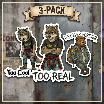 Edgy Sticker 3-Pack | Grunge Vinyl Decal Bundle
