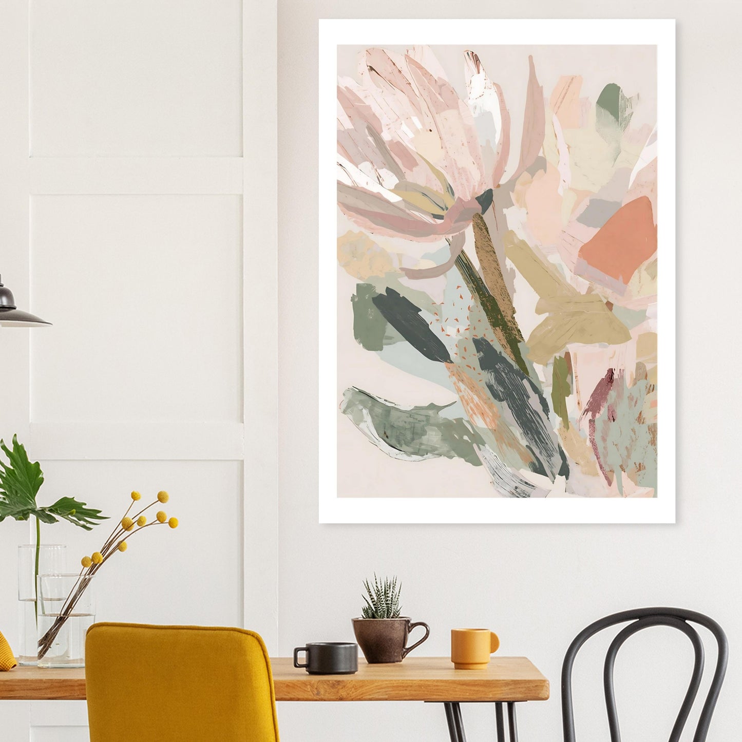 Abstract Floral Canvas Wall Art | Modern Minimalist Botanical Painting | Digital Wall Art