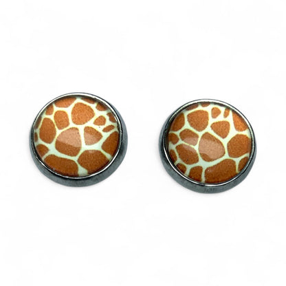 Wild Animal Print Stud Earrings, Handmade Everyday Statement Studs