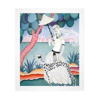 Gentle Companionship – Vintage Inspired Lady & Dog Portrait Canvas Wall Art Print
