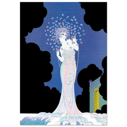 Butterfly Muse Art Deco Wall Art Poster A3 (29.7 x 42 cm)