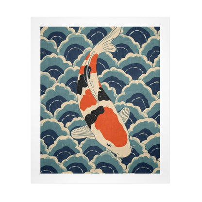 Koi Harmony – Japanese Ukiyo-e Inspired Canvas Wall Art Print 20"x24" (50 x 60cm)