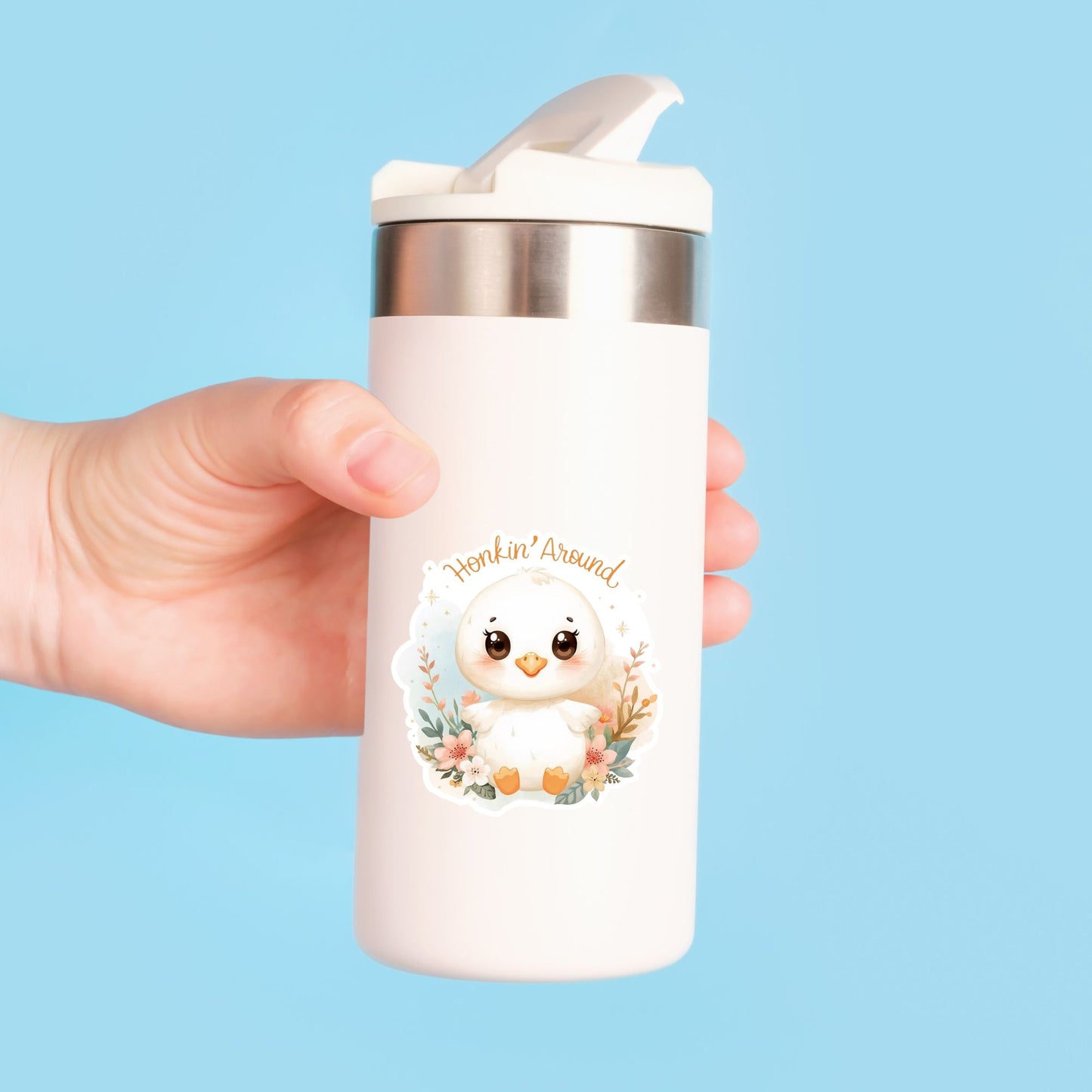 Honkin' Around Goose | Farm Animal | White Vinyl | Die-Cut Sticker