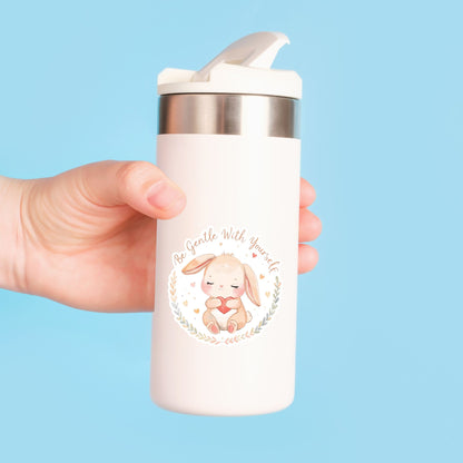 Be Gentle With Yourself Bunny | Self Care | White Vinyl | Die-Cut Sticker